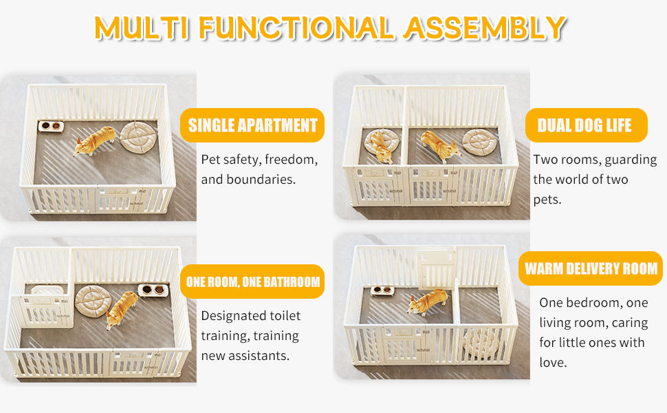 Клітка-вигул для цуценят та собак CEIEVER, 186x126x75 см, біла