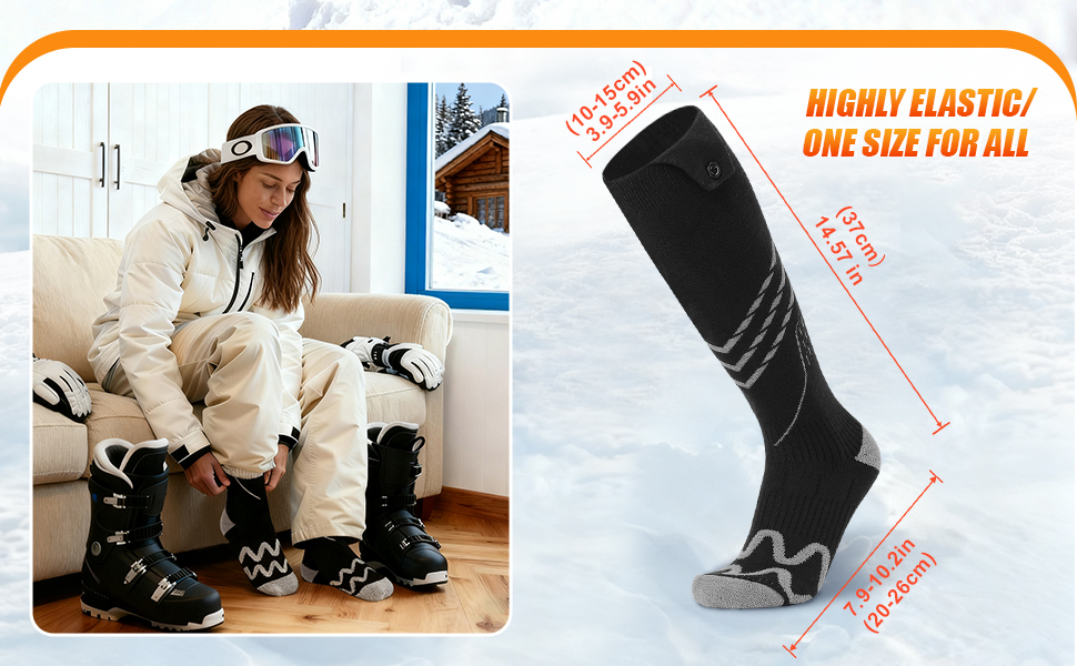 Гріючі шкарпетки для чоловіків та жінок, 5000mAh, 5V, 4 режими температури, для активного відпочинку, чорні