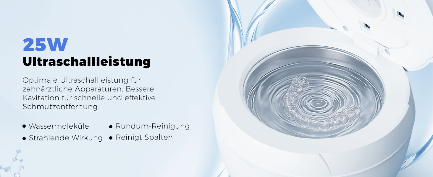 Ультразвукова ванна для чищення 45 кГц з УФ-лампою 200 мл - 4 режими для брекетів, кап, ювелірних виробів (Біла)