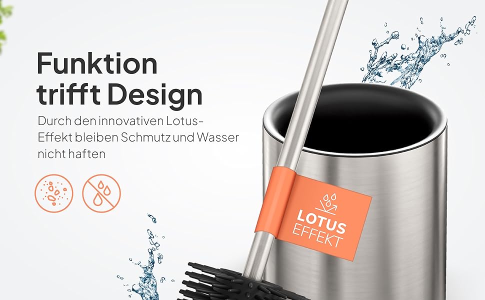 Набір для чищення унітазу TORBING з нержавіючої сталі та силікону - елегантна щітка з тримачем, антибактеріальна поверхня