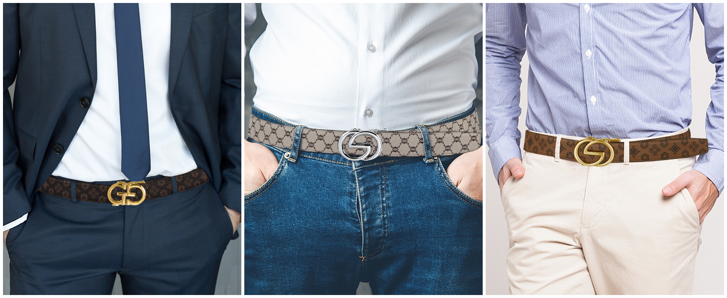 Чоловічий шкіряний ремінь ITIEZY з вінтажним принтом, автоматична застібка, 35 мм, регульований, розмір 32-38, колір пісочний