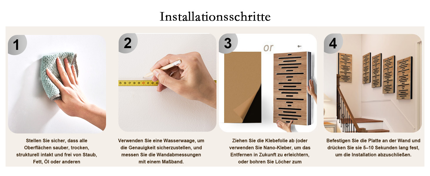 Акустичні панелі JBER для звукоізоляції стін, самоклеючі шумопоглинаючі плити з імітацією горіха (еліптичні лінії), 60×30×4.5 см, 4 шт. — для студії звукозапису та дому