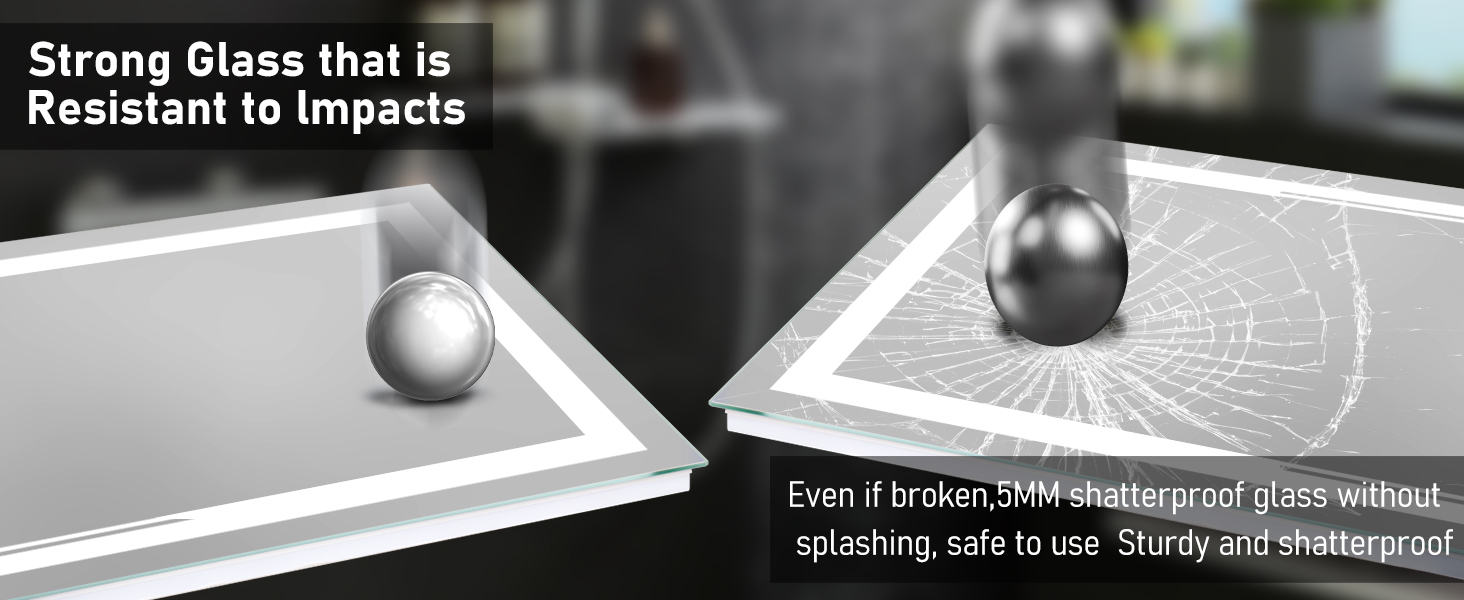 Дзеркало для ванної кімнати 50x70 см з LED-підсвічуванням, антизапарювання, диммування, 3 кольори світла