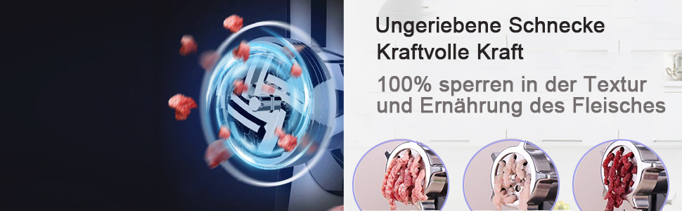 М'ясорубка електрична COOCHEER багатофункціональна 2000 Вт з насадками для ковбас, кеббе, овочів та тіста (Чорна)