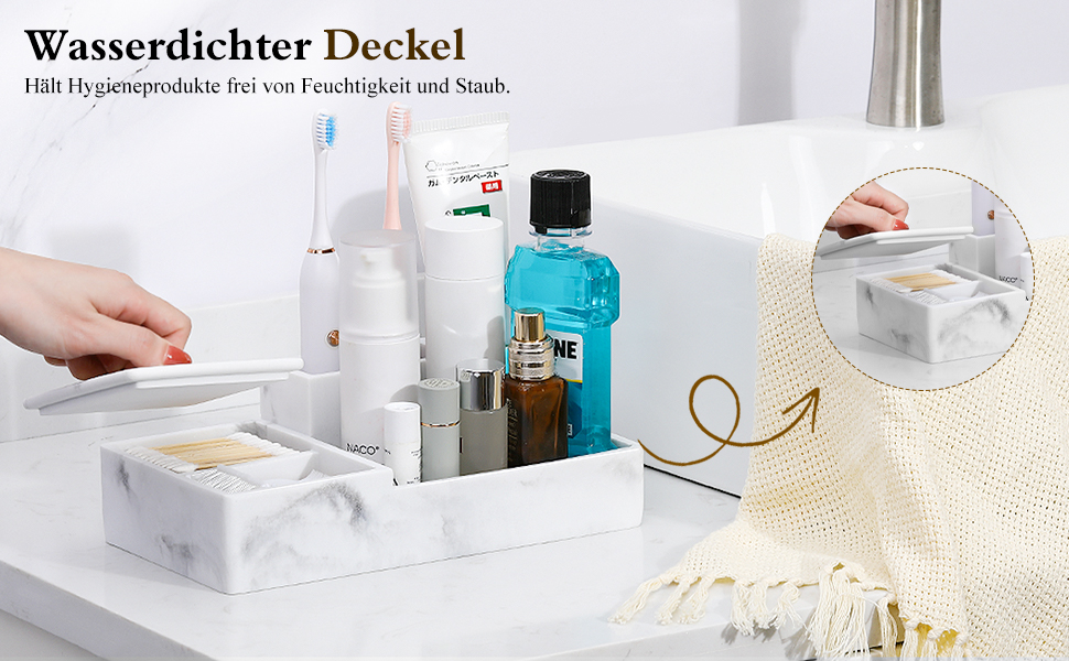 Тримач для зубних щіток Luxspire з 3 відсіками, для електричних зубних щіток, органайзер для пасти та ручок, білий, 6 відсіків, чорний