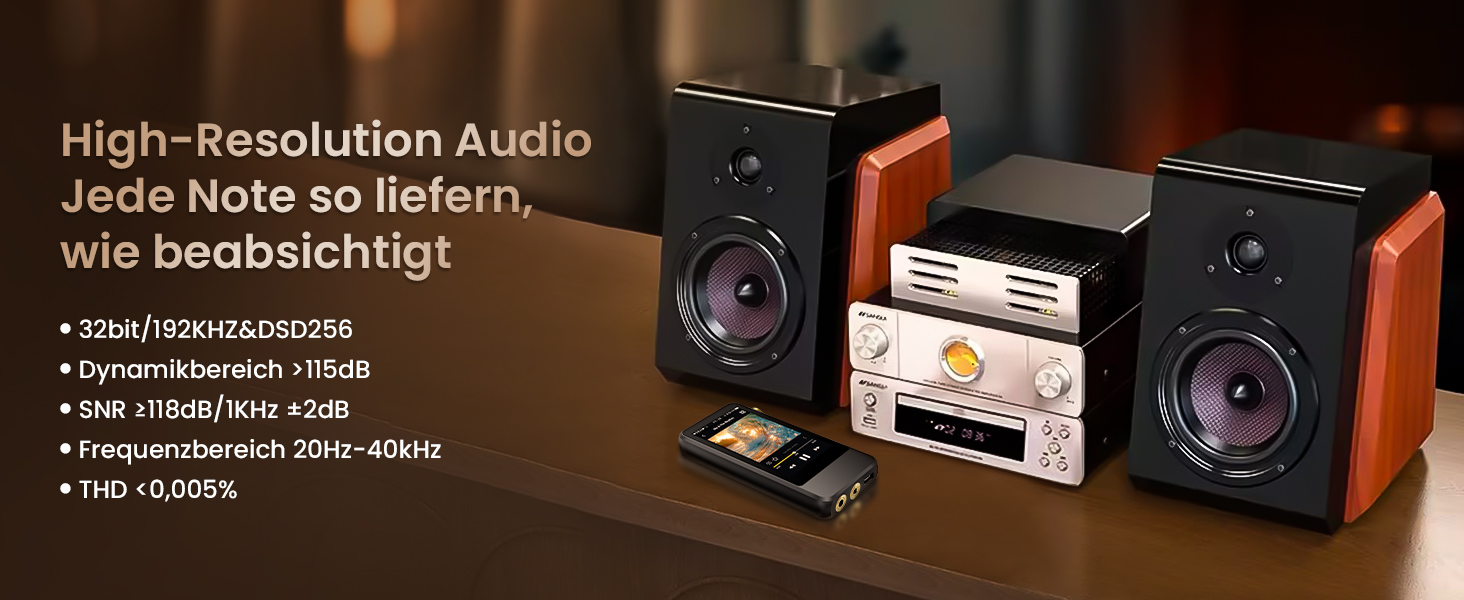 HIFI WALKER H20 Pro: Аудіо-плеєр Hi-Res з Bluetooth 5.1, DAC DSD256, 64GB