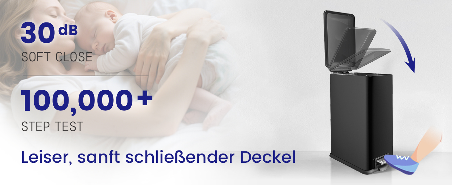 Сміттєвий бак для кухні 30 літрів, вузький, з м'яким закриттям, з педаллю, зелений