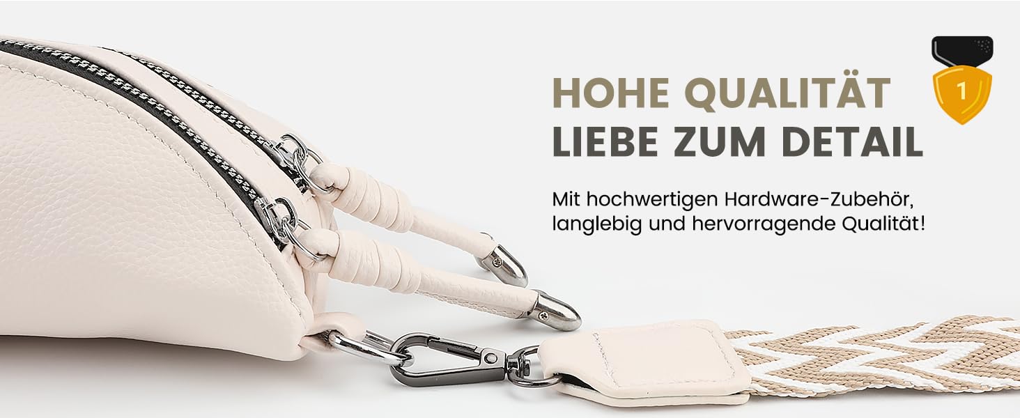 Жіноча сумка через плече FerLord з широким ременем, поясна сумка (бананка) з 3 відділеннями, стильна сумка-мішечок з PU шкіри, бежевий колір