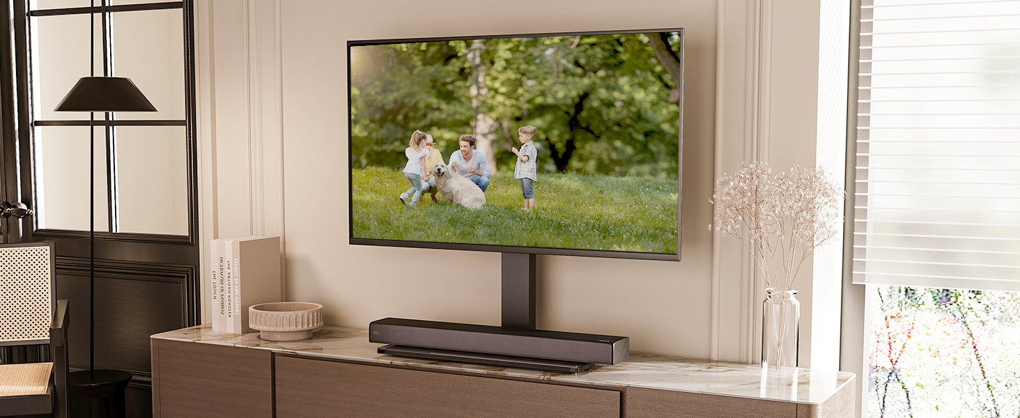 Підставка для телевізора FITUEYES, поворотна, для LCD, LED, OLED, Plasma, 40-80 дюймів, до 50 кг, VESA 600x400 мм