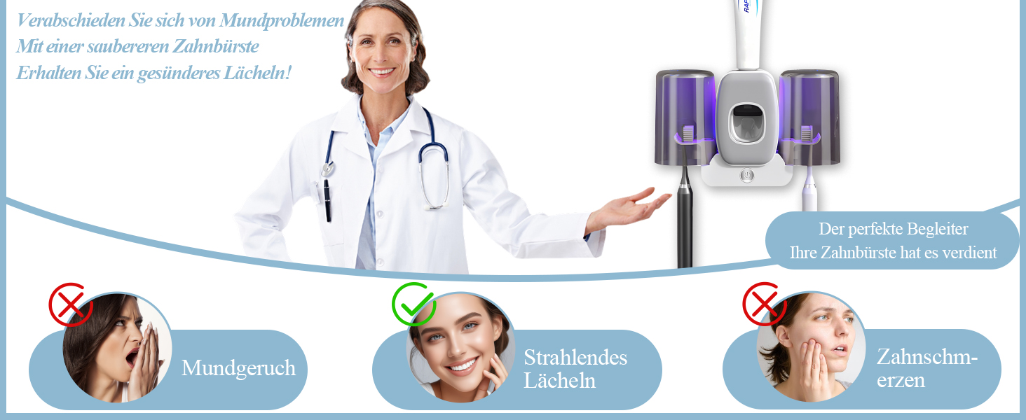 Дезінфектор для зубних щіток з вентилятором стерилізації, підставка на стіну, функція сушіння, очищувач зубних щіток, стерилізатор, інтелектуальний, сірий