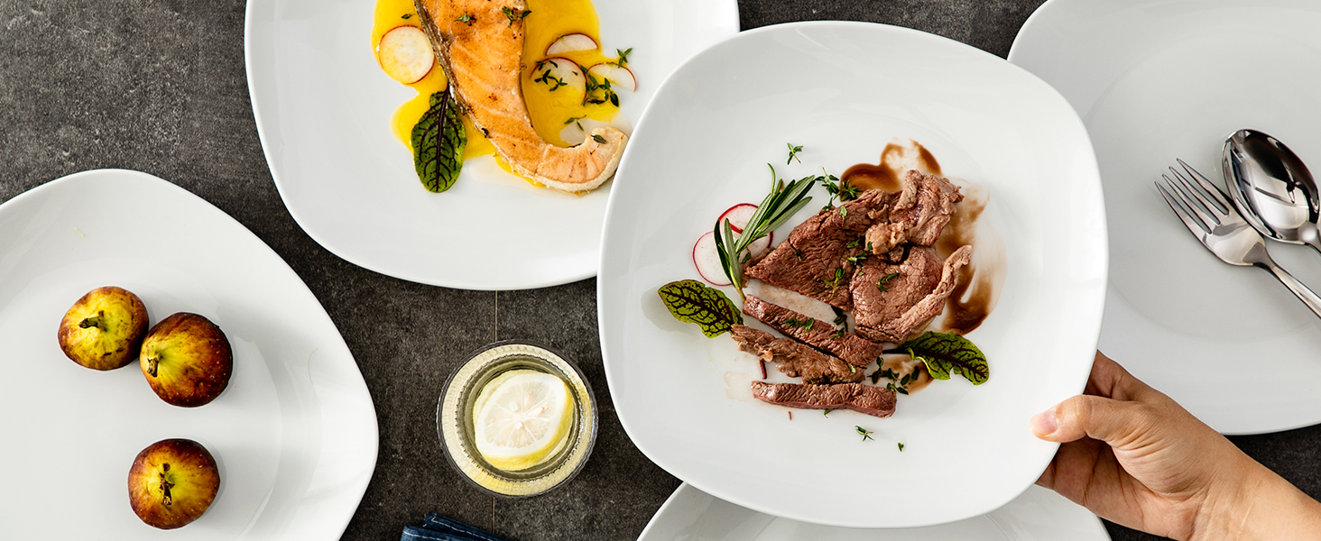 MALACASA Серія Elisa, 6-ти частинний набір порцелянових тарілок (6 шт.) для 6 осіб