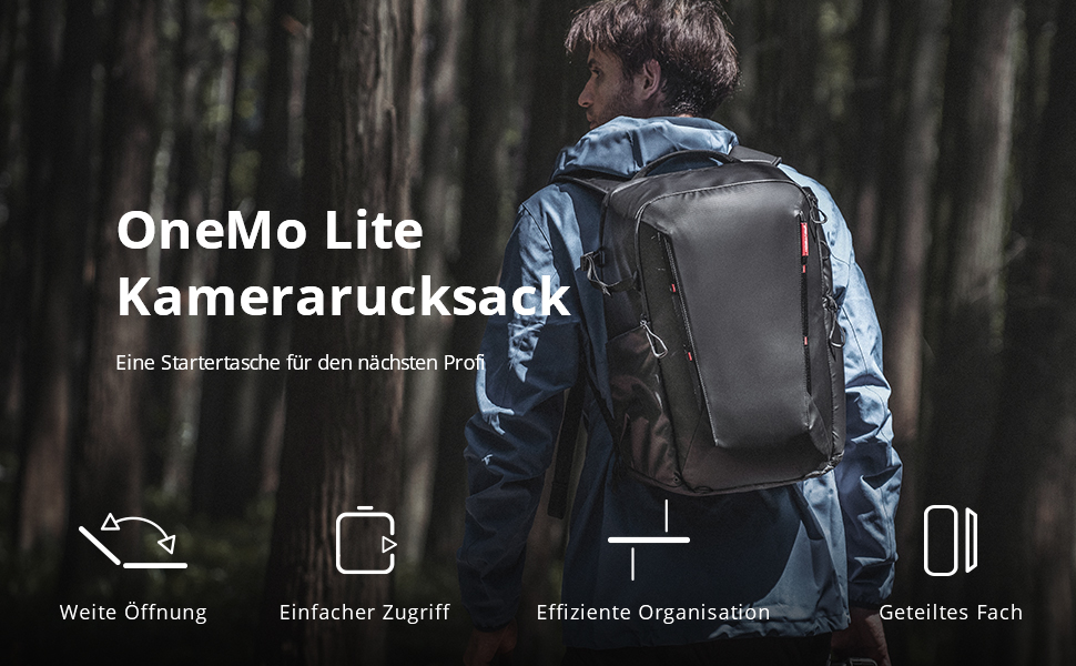 Рюкзак для камери PGYTECH OneMo Lite 22L: професійний фоторюкзак, сумісний з DJI Mini 4 Pro/Avata 2, DSLR/SLR, чорний