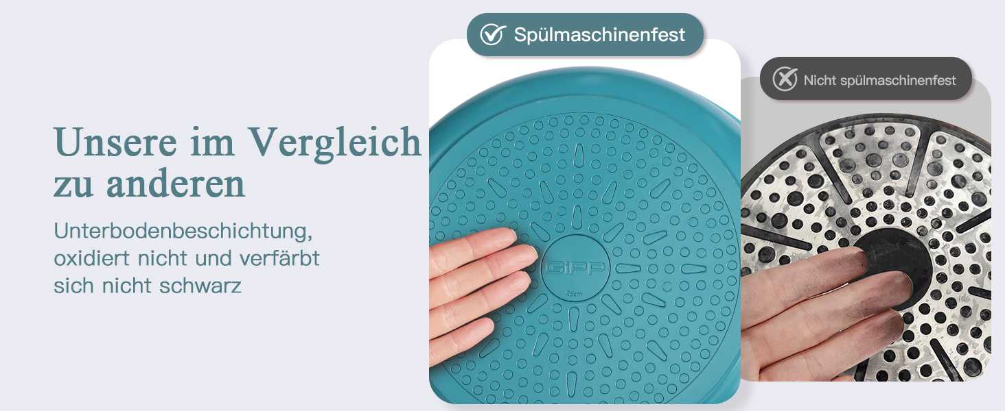 Набір посуду GiPP 11 предметів: сковорідки та каструлі з антипригарним покриттям, знімні ручки, сталевий, блакитний градієнт, для всіх типів плит, сумісний з духовкою