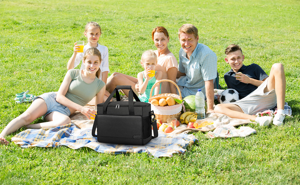 Термосумка-холодильник Lubardy 30L сірого кольору: велика, складана, водонепроникна, для пікніка та обіду