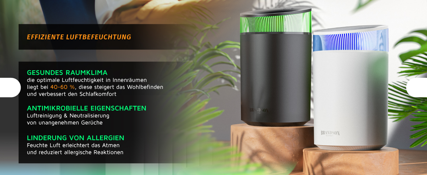 Зволожувач повітря 2,5 л тихий - 7 LED кольорів, 2 режими випуску пари, аромадифузор, для вітальні, дитячої кімнати, спальні - білий