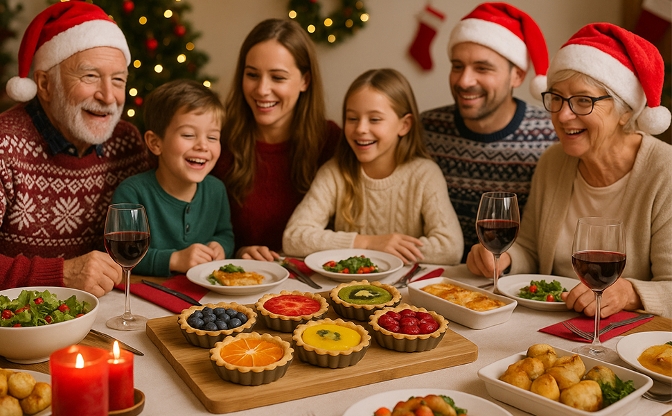 Форми для тартів Yamteck Tarteform 10см (6 шт.) з підйомною основою, золотисті. Антипригарне покриття з вуглецевої сталі для тартів, пирогів, фруктових тортів, різдвяного печива, сімейних обідів та свят. Набір 6 шт.