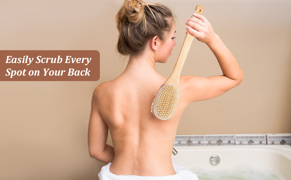 Щітка для спини Trockenbürste, масажна щітка для тіла, суха щітка для лімфодренажу, душова щітка, скрабер для тіла