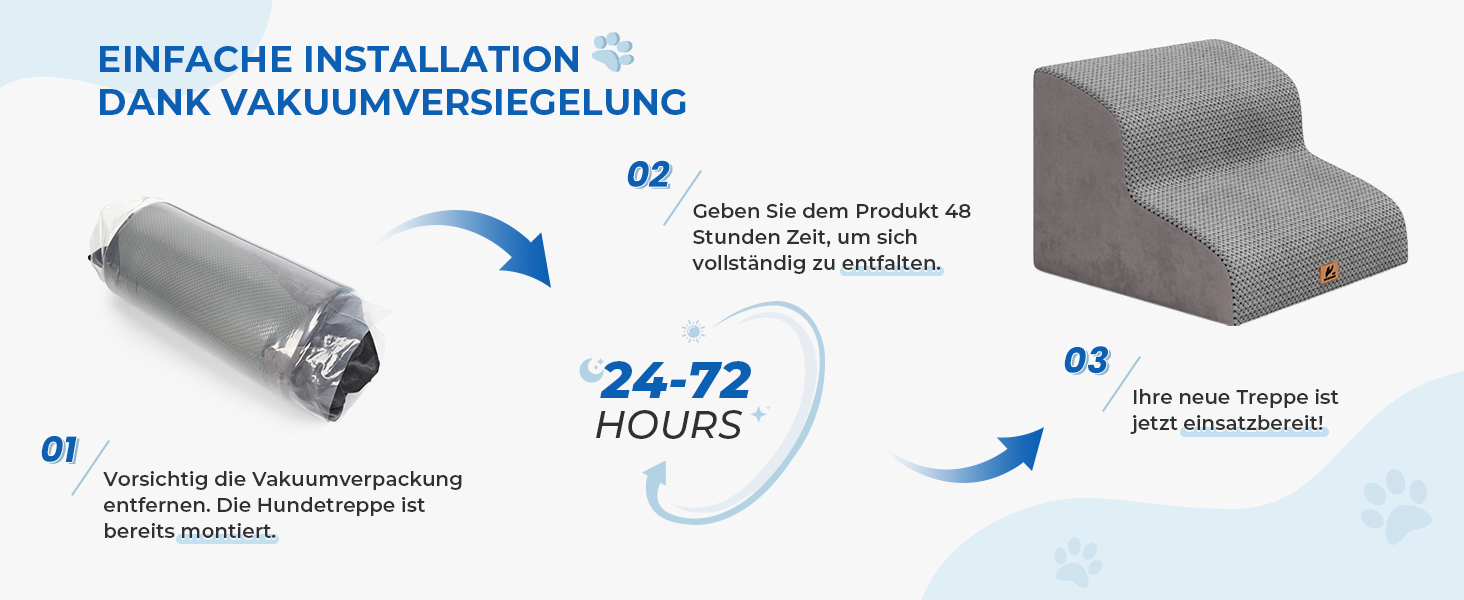 Сходинка для собак, 2 сходинки, 30 см, для маленьких собак та котів, миється, неслизька, сіра