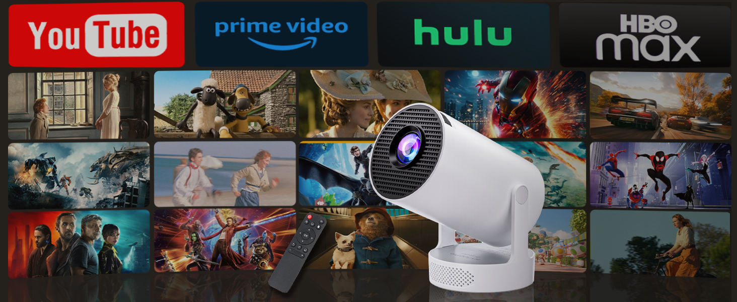 Розумний міні проектор HY300 PRO HIFI: Android 11, FHD 1080p, 4K, 300 ANSI Lumen, WiFi 6, Bluetooth 5.0, для дому та кіно