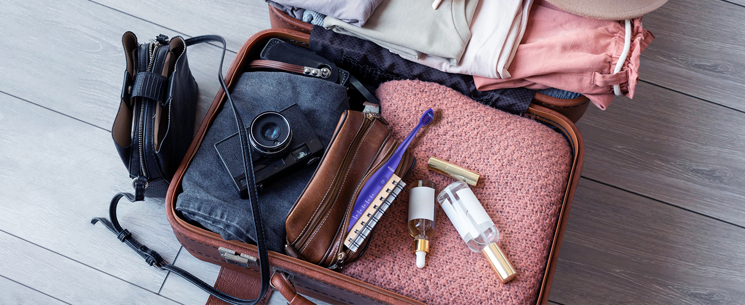 MySmile DY156 Електрична зубна щітка для дорослих, акумуляторна звукова зубна щітка, портативна з 3 насадками, таймер 2 хвилини, 5 режимів, 45000 VPM, 60 днів від заряду, блакитна, 1 шт.