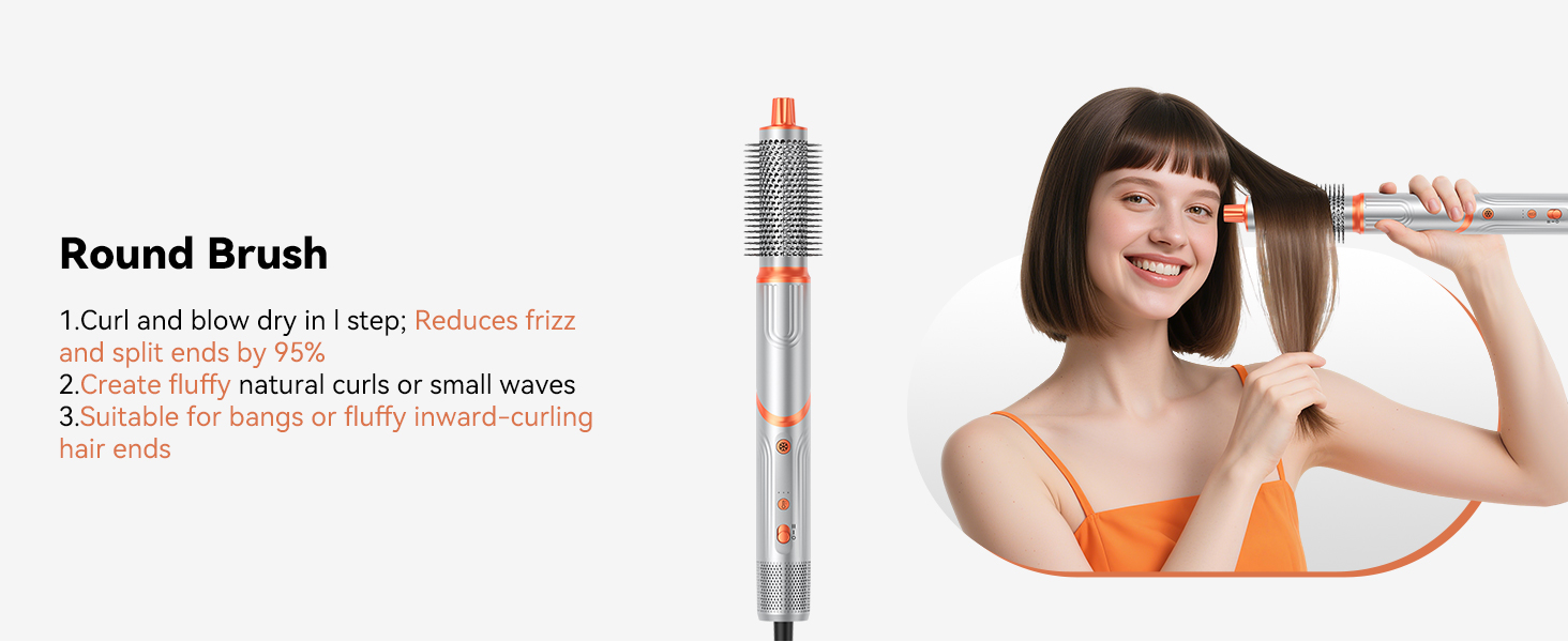 Air Styler Hair Stylers Airbrush 5-в-1: мультистайлер, фен-щітка, 800W, для об'єму, локонів, випрямлення та сушіння волосся (срібний)