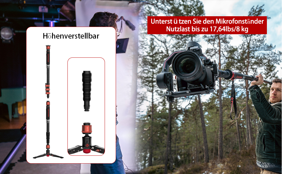 Монопод IFOOTAGE Cobra 3 A180T для камер Sony, Nikon, DSLR, з алюмінію, до 8 кг