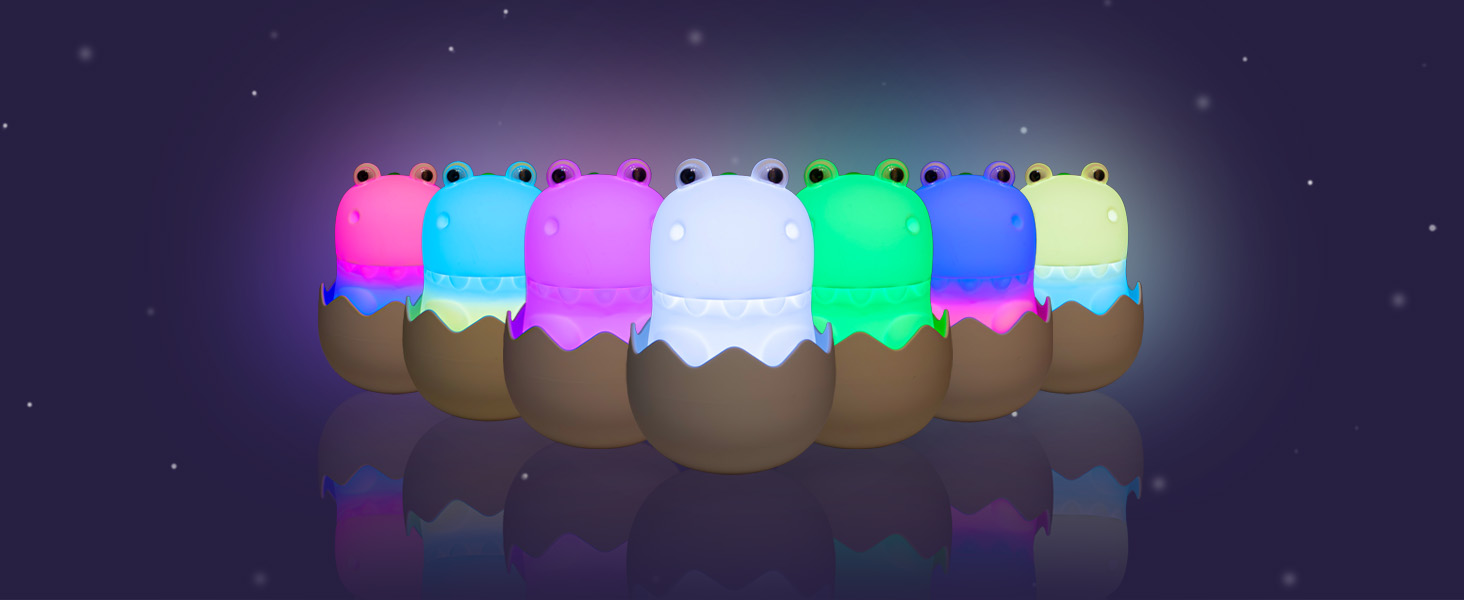 Світильник нічник MegaLight для дітей Diggy Dino, LED, RGB-підсвічування, сенсорне керування, диммований, таймер, USB, без дрібних деталей, для дитячої кімнати