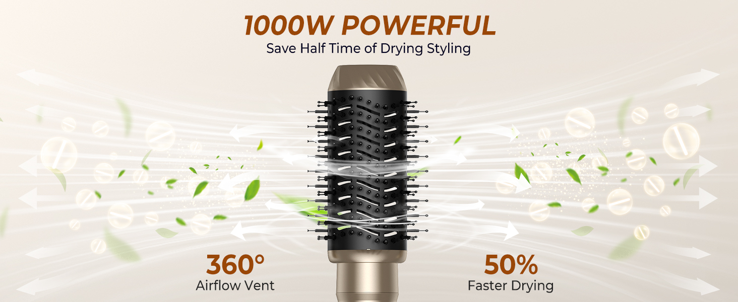 Air Styler 7-в-1: Фен-щітка, плойка, випрямляч. Зібрано 7 функцій у 1 золотому приладі. 110 000 обертів/хв, іонізація, складне зберігання. Ідеально для створення зачісок, локонів та випрямлення волосся.