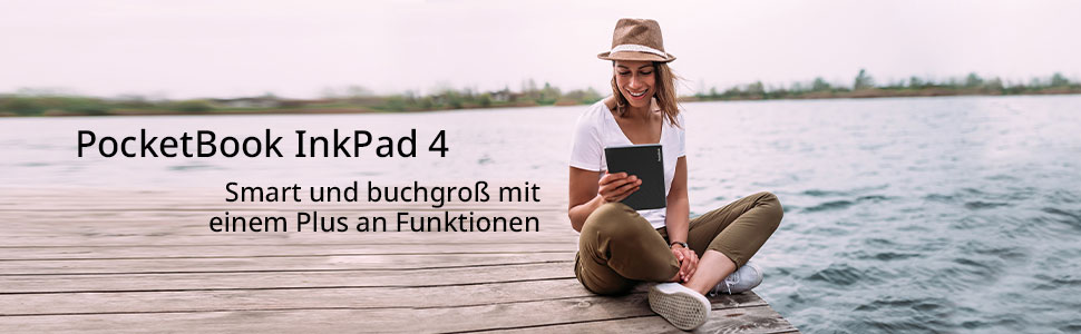 Pocketbook InkPad 4: Електронна книга, 7.8'' E-Ink, 32 GB, Bluetooth, водонепроникна, срібна (DE/at/CH версія)