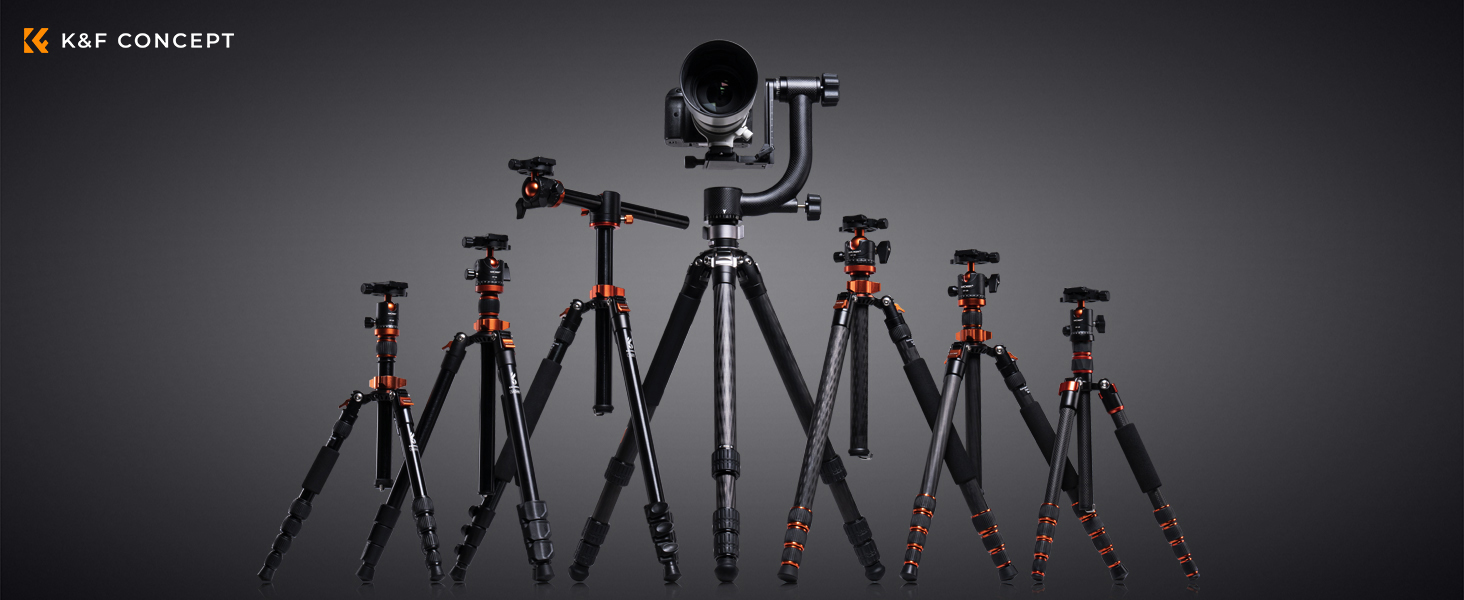 Штатив K&F Concept 200CM (78 дюймів) для камери: трипод з кульковою головкою 360°, моноподом, 1/4'' гніздом, для DSLR-камер (163CM, 10KG, алюміній)