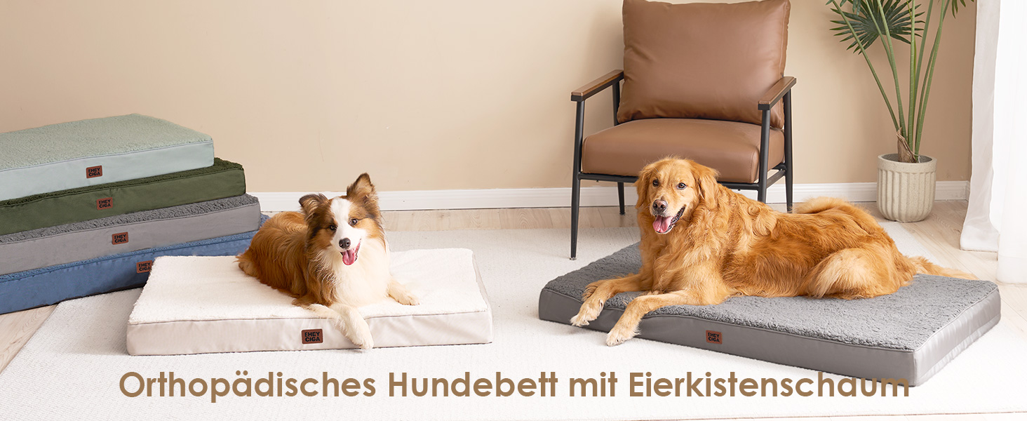Ортопедичне ліжко для собак EHEYCIGA, малі породи, 76x51x9 см, з м'яким вкладишем, для переноски, Kamel