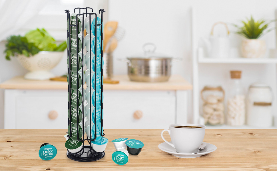 Підставка для капсул Nespresso (40 шт) XIAPIA, чорна, обертова