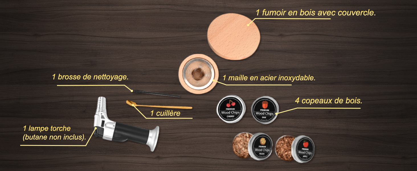 Набір для приготування коктейлів з димом: ретро-набір для віскі та бурбона з ліхтариком, 4 смаки