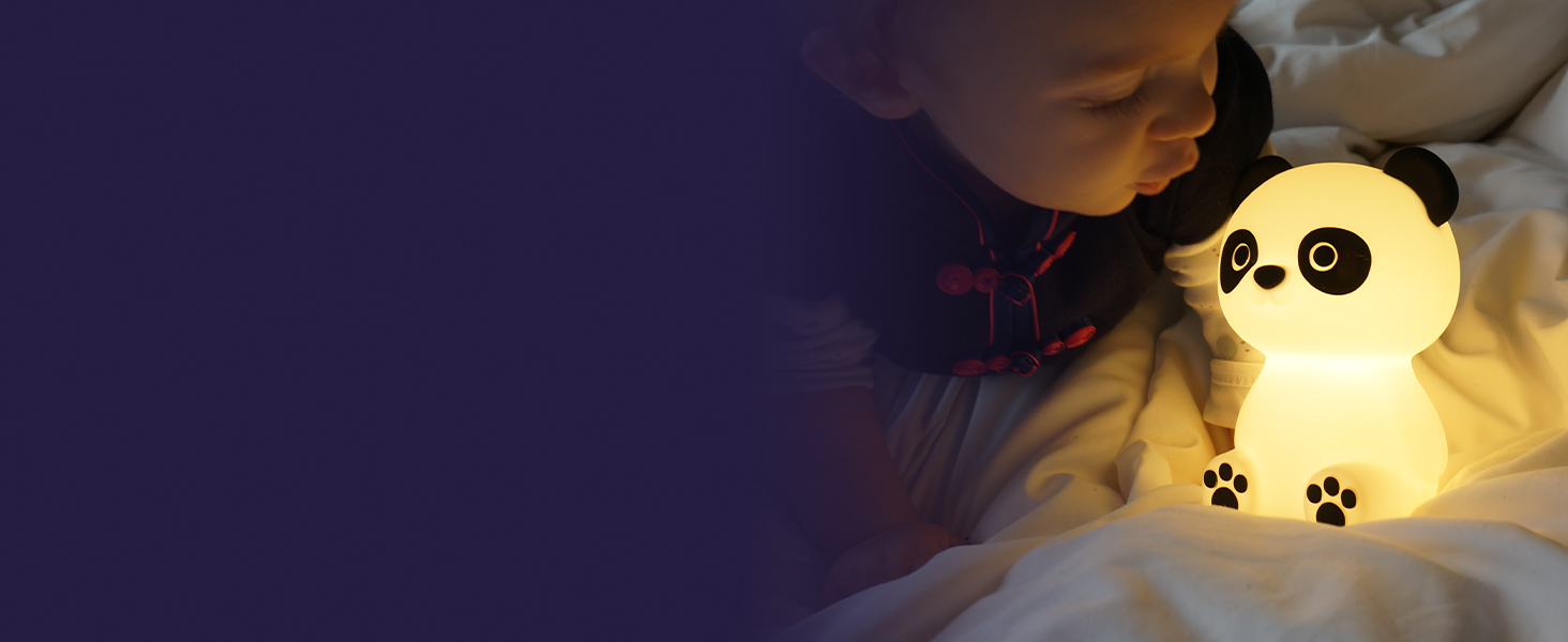 MegaLight LED Night Light for Kids RGB Color Changing | Night Light Baby without Swallowing Hazards | Dimming Nursing Light with Timer | Touch USB Night Lamp for Children's Room | Paddy Panda