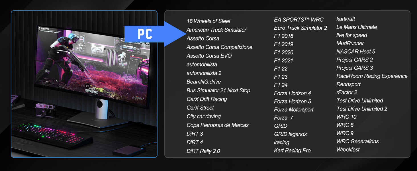 PXN V10 Ultra Gaming Руль для ПК, PS4, Xbox з Direct-Drive та педалями, 270°