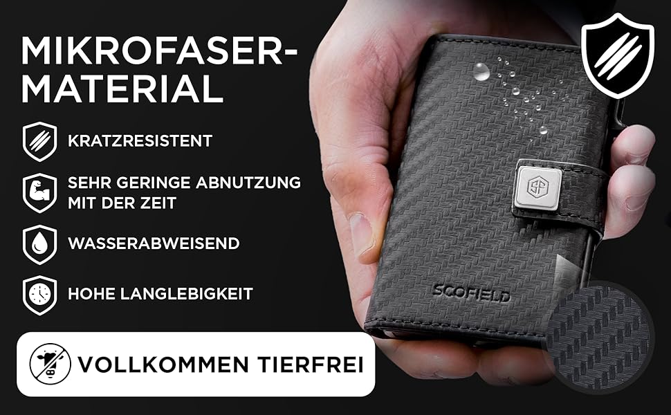 Чоловічий гаманець SF SCOFIELD з відділенням для монет | Тонкий гаманець на 9-11 карток | RFID захист | Чоловіче портмоне | Гаманець з монетницею | Чорний | Slim Wallet