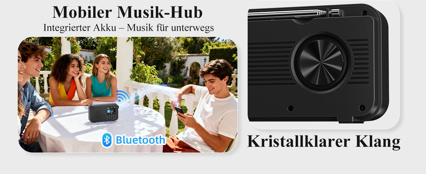 Портативне DAB/FM радіо з Bluetooth, екраном 2.4