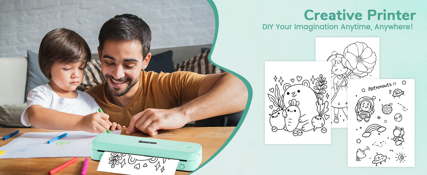 Термодрук Phomemo M834 A4: мобільний принтер для офісу, дому та школи, сумісний зі смартфонами та комп'ютерами