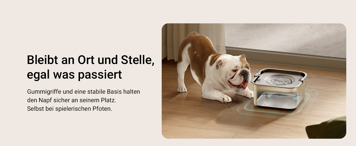 Миска для собак DownyPaws 3L, неркає, з нержавіючої сталі, чорна. Для дому та вулиці, запобігає розбризкуванню води.