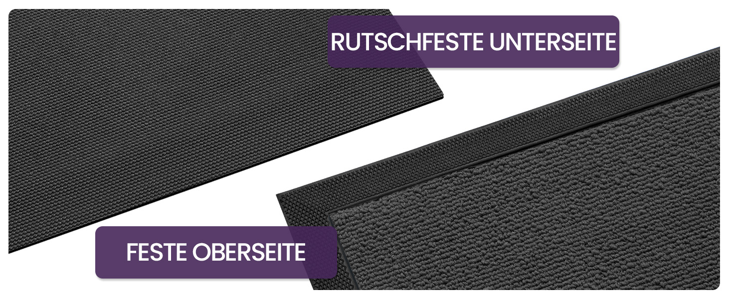 Килимок для дому та вулиці DEXI, 60x90 см, сірий - вологостійкий, неслизький, миючий