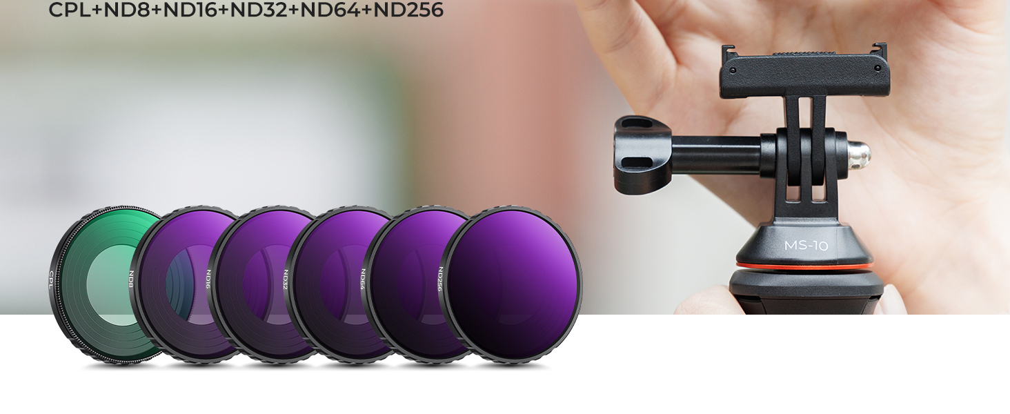 Фільтри K&F Concept ND/CPL для DJI Osmo Action 5/4 Pro: комплект з 6 шт.
