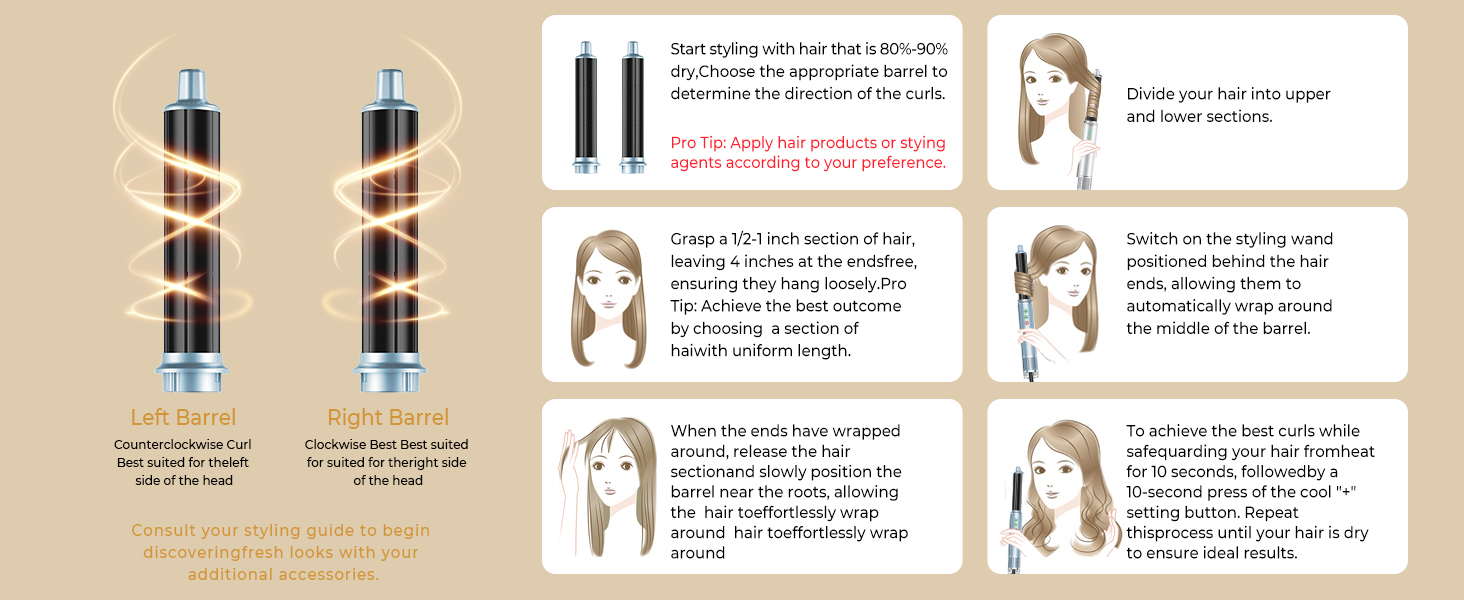 Набір для укладки волосся 7 в 1 OKWRAP Airstyler: фен, плойка, щітка для випрямлення, іонізація, 110000 об/хв, сірий/срібний