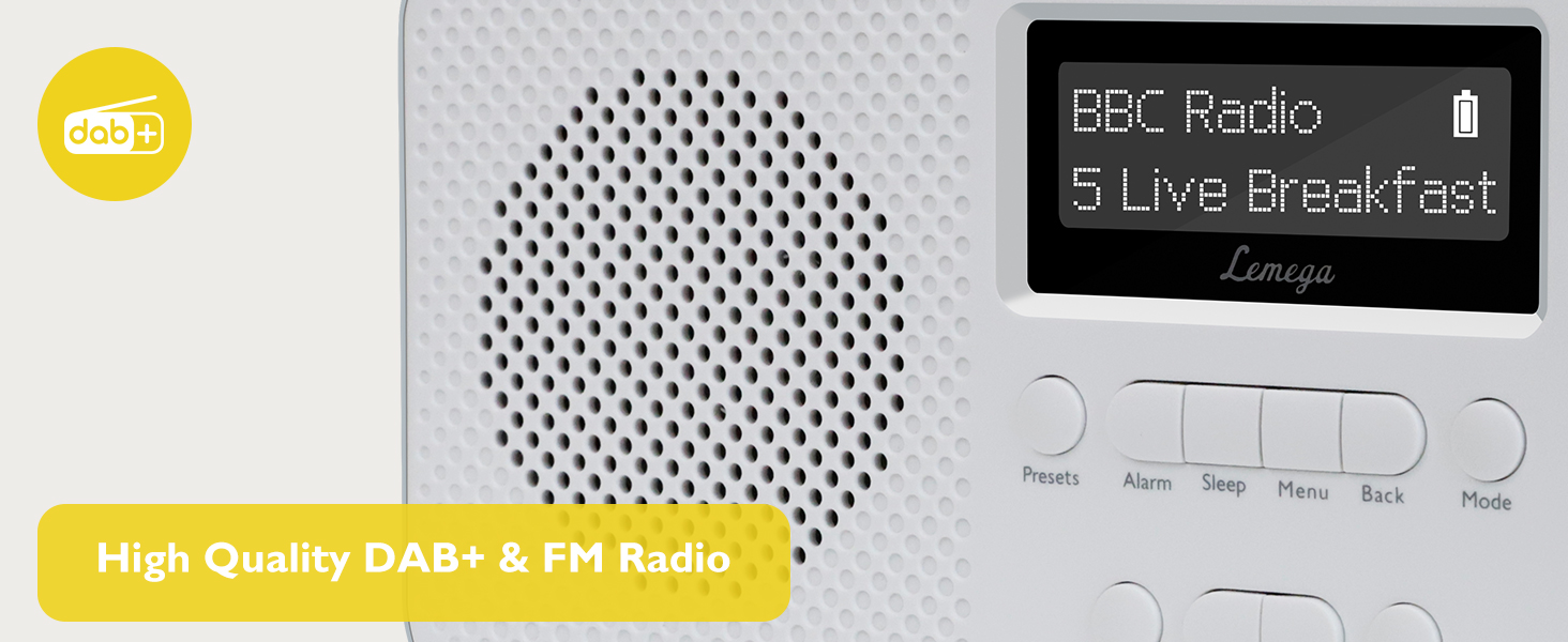 Портативне цифрове радіо LEMEGA PR2-Max DAB+/FM, Bluetooth 5.3, живлення від батарейок AA, сіре
