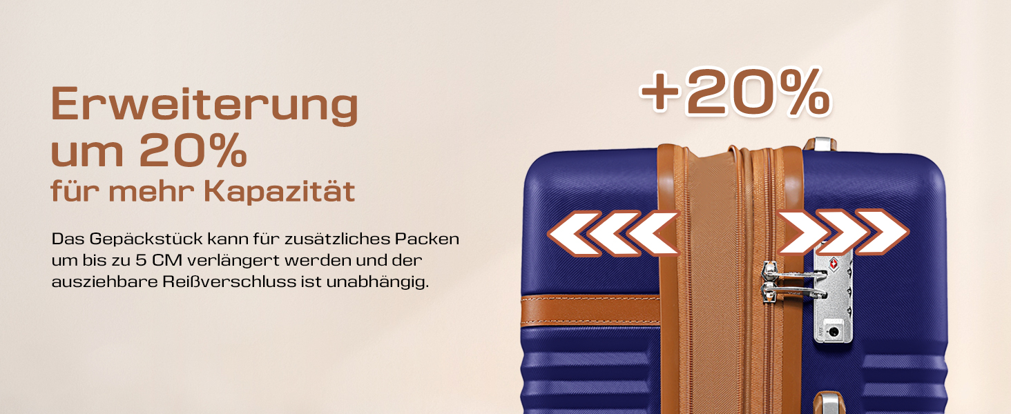 Набір валіз Joyway 5шт з ABS пластику, розширюваний, з TSA-замком, 4 колеса, 1 сумка, 1 органайзер, темно-синій