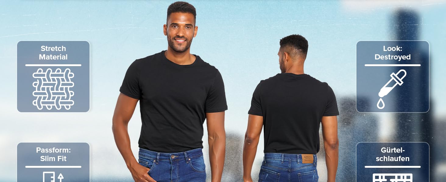 Чоловічі джинси Alessando Salvarini Slim Fit, сині, еластичні (33W/30L)