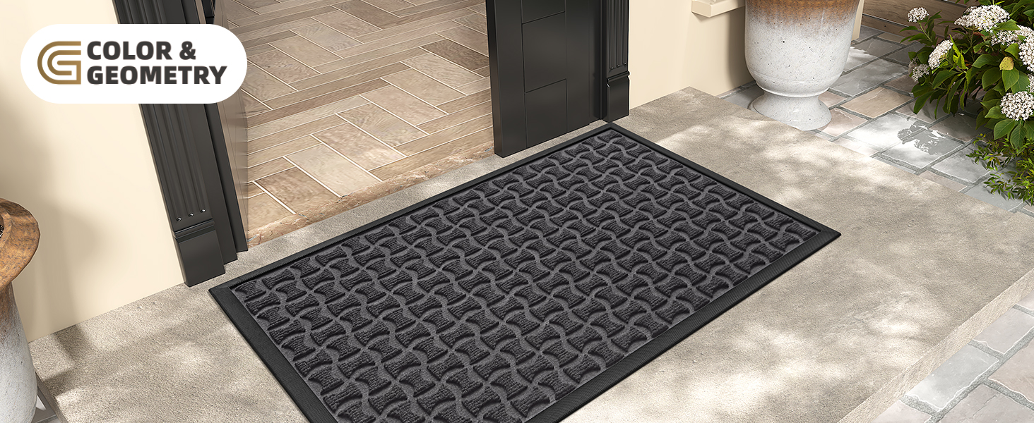 Килимок для дому та вулиці, вологостійкий, 81x122 см (сірий)