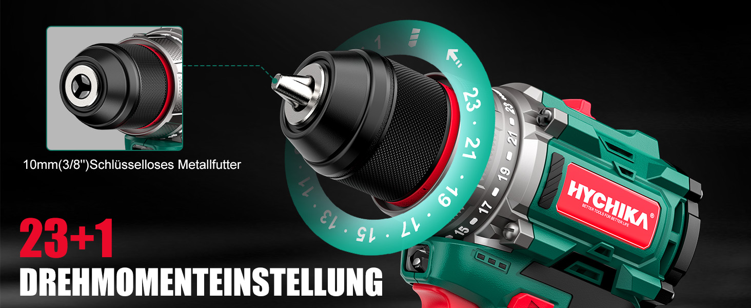 Акумуляторна дриль-шуруповерт HYCHIKA NBT-CD-16.8A-BL: 45Nm, 23+1 момент, 53 шт. аксесуарів, LED, 1500mAh