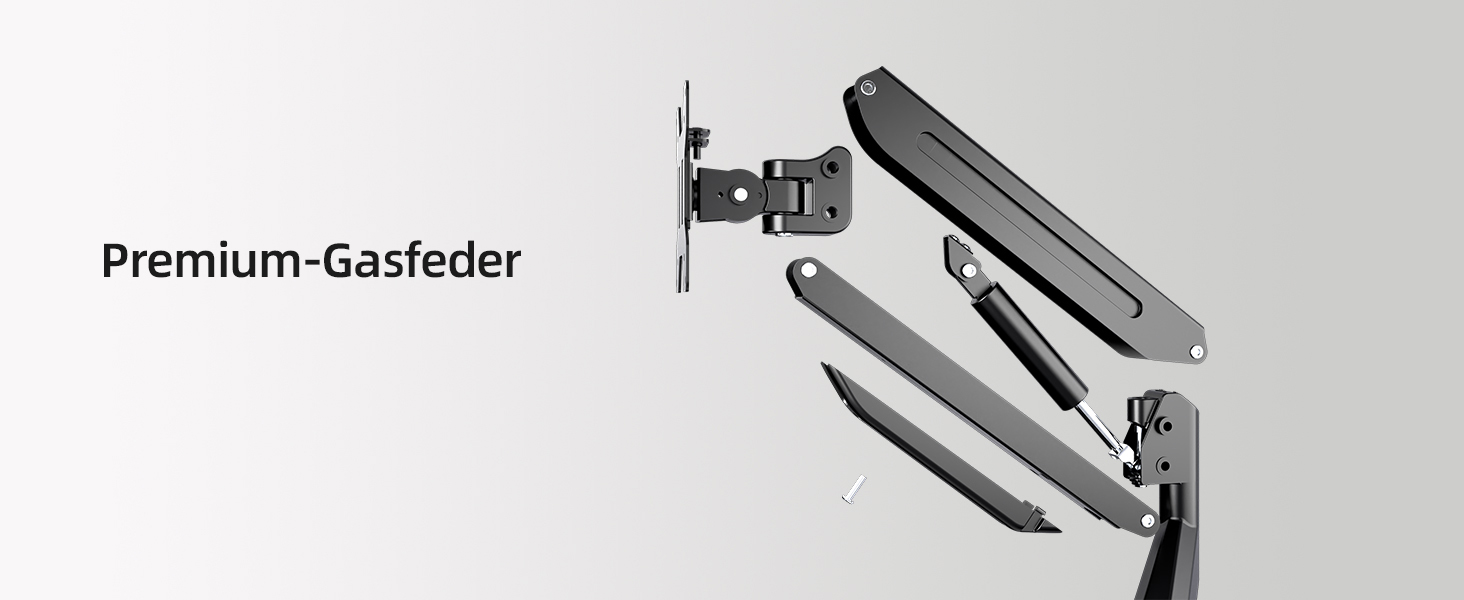 Кріплення для монітора Suptek, регульована висота, газовий амортизатор, для моніторів 17-32 дюймів, VESA 75/100 мм, до 10 кг, ергономічна підставка, чорний