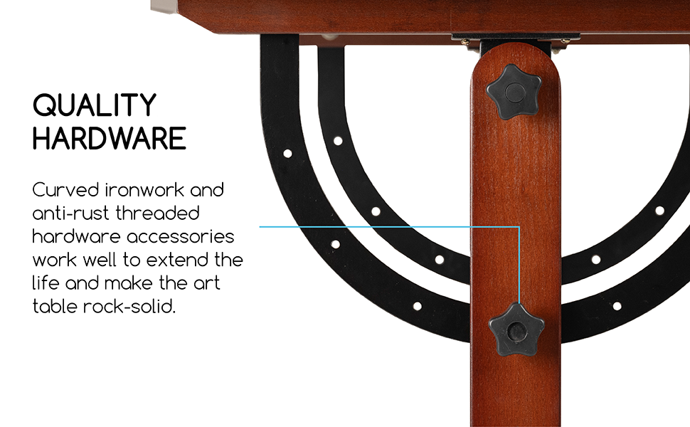 MEEDEN Vintage Wooden Art Drafting Table - Adjustable Height Drawing Desk for Artists, Crafting, Reading & Writing