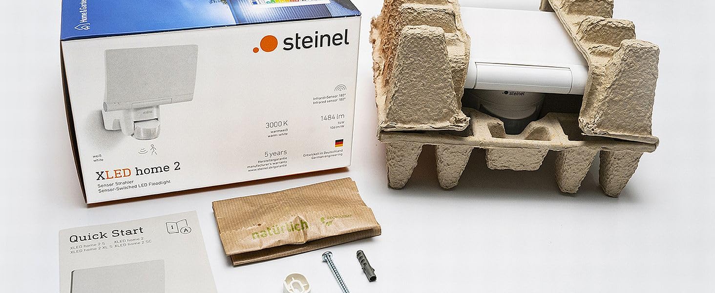 Світлодіодний прожектор Steinel XLED Home 2 S, білий, 13,7 Вт, 1550 лм, кут 180°, дальність 10 м, поворотний, без датчика руху